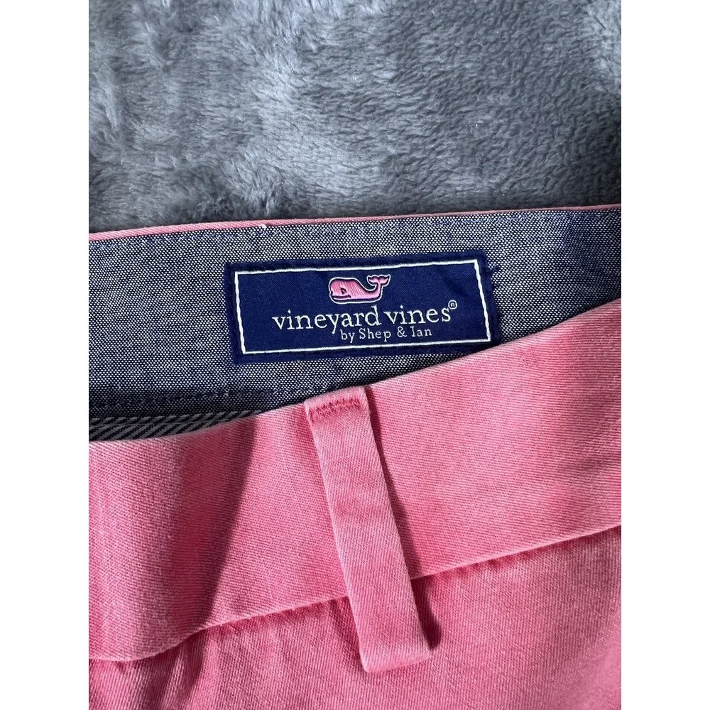Vineyard Vines On The Go Golf Pant Mens 36x30 Pink Straight Leg Stretch Chino